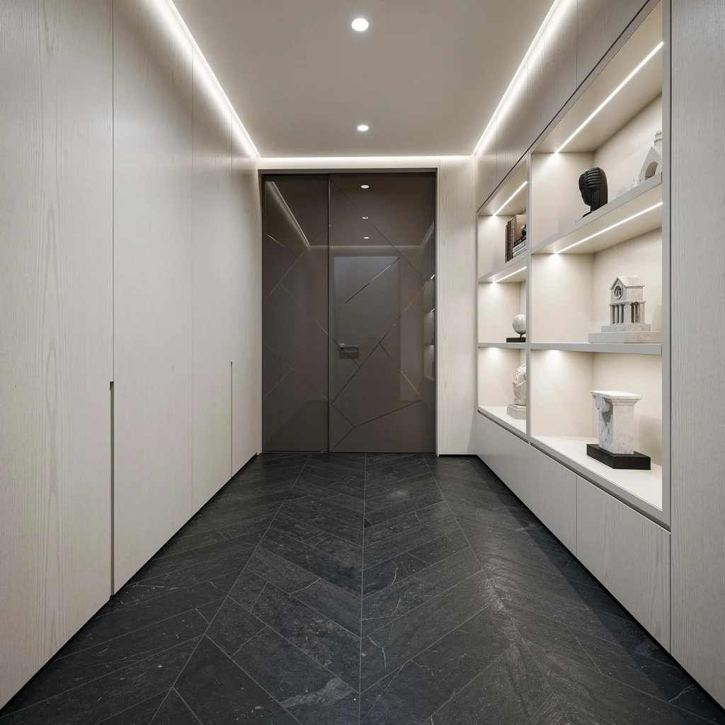 Chevron Stone: Moody Basalt with Vertical Wood