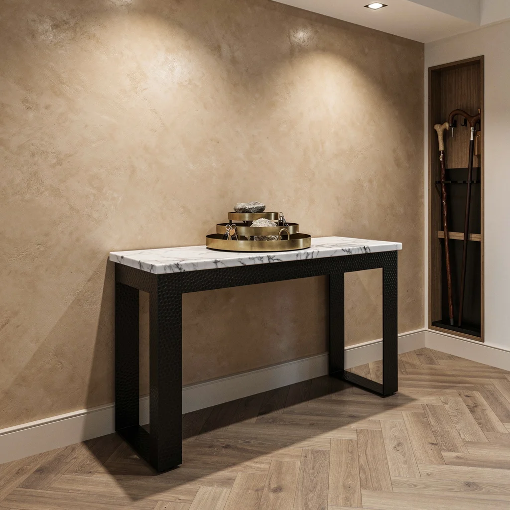 Hammered Black Steel Consoles Are Metal AF