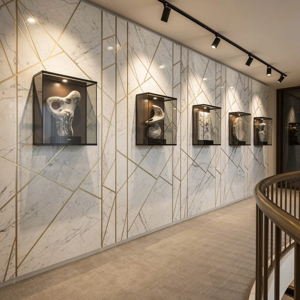 White Marble and Gold: A Hallway for Your Inner Diva