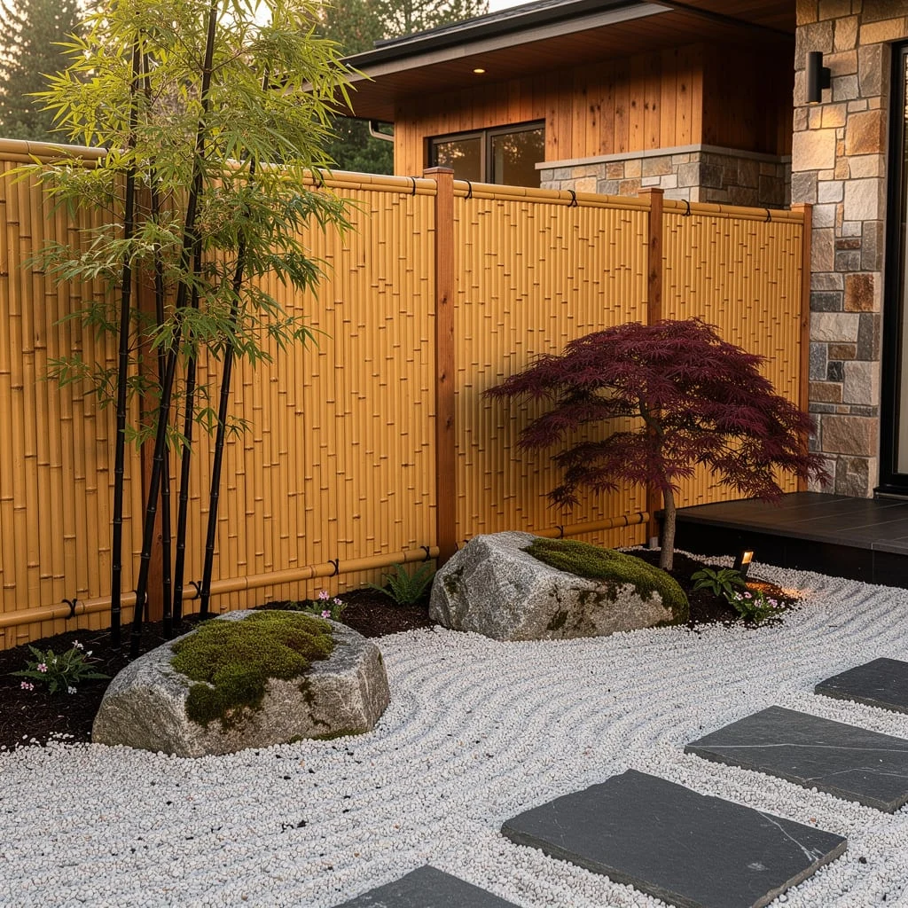 The Japanese-Inspired Zen Corner with Bamboo Fence