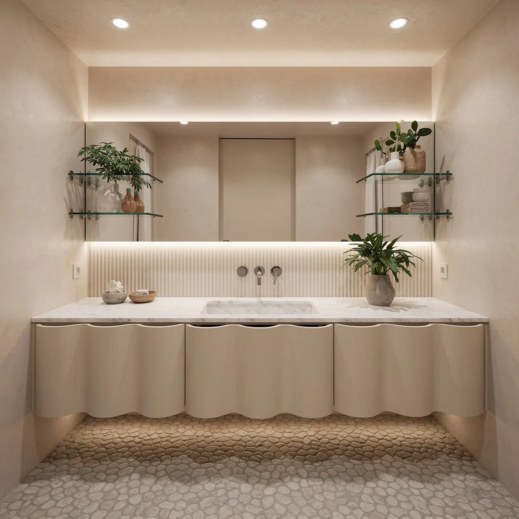 Curves Ahead: Scalloped Ash & Marble Trough Sink