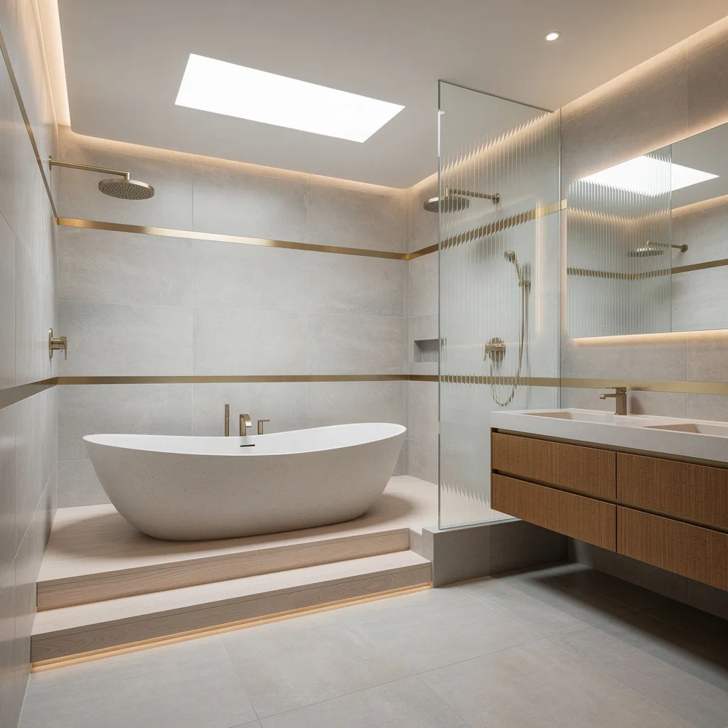 Mist-Toned Porcelain and Platform Tubs: Welcome to Soft Luxe