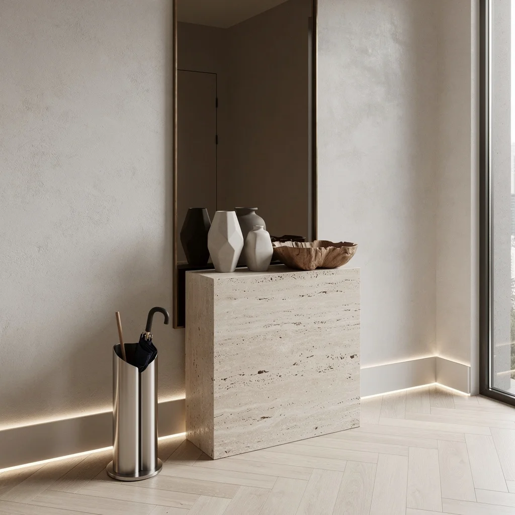 Go Sculptural With Travertine and Pottery—Less Basic, More Bougie