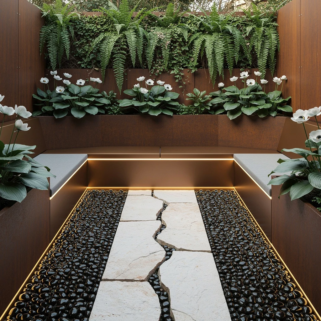Centralize Everything: Bronze, Limestone, and Hostas for Contemporary Glory