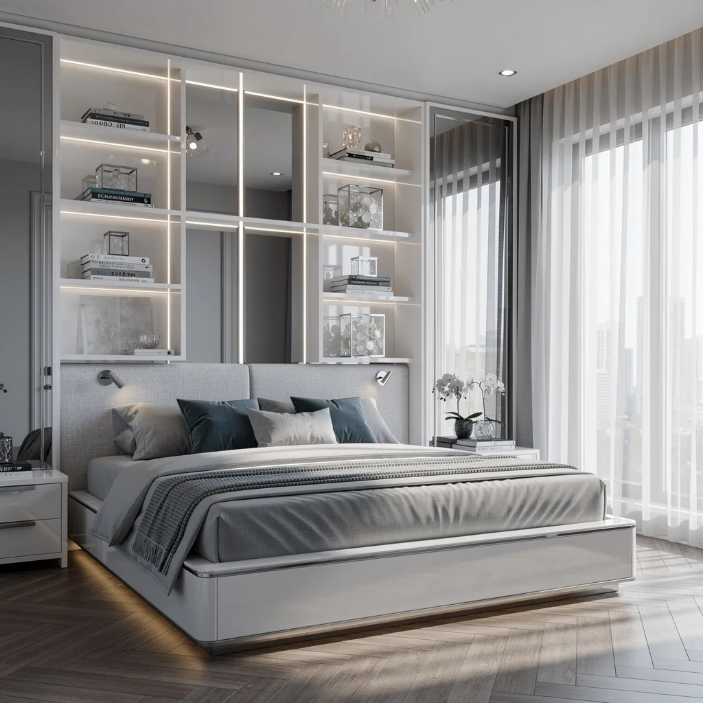 Headboard Shelving: Mirror, Mirror, On The Wall...