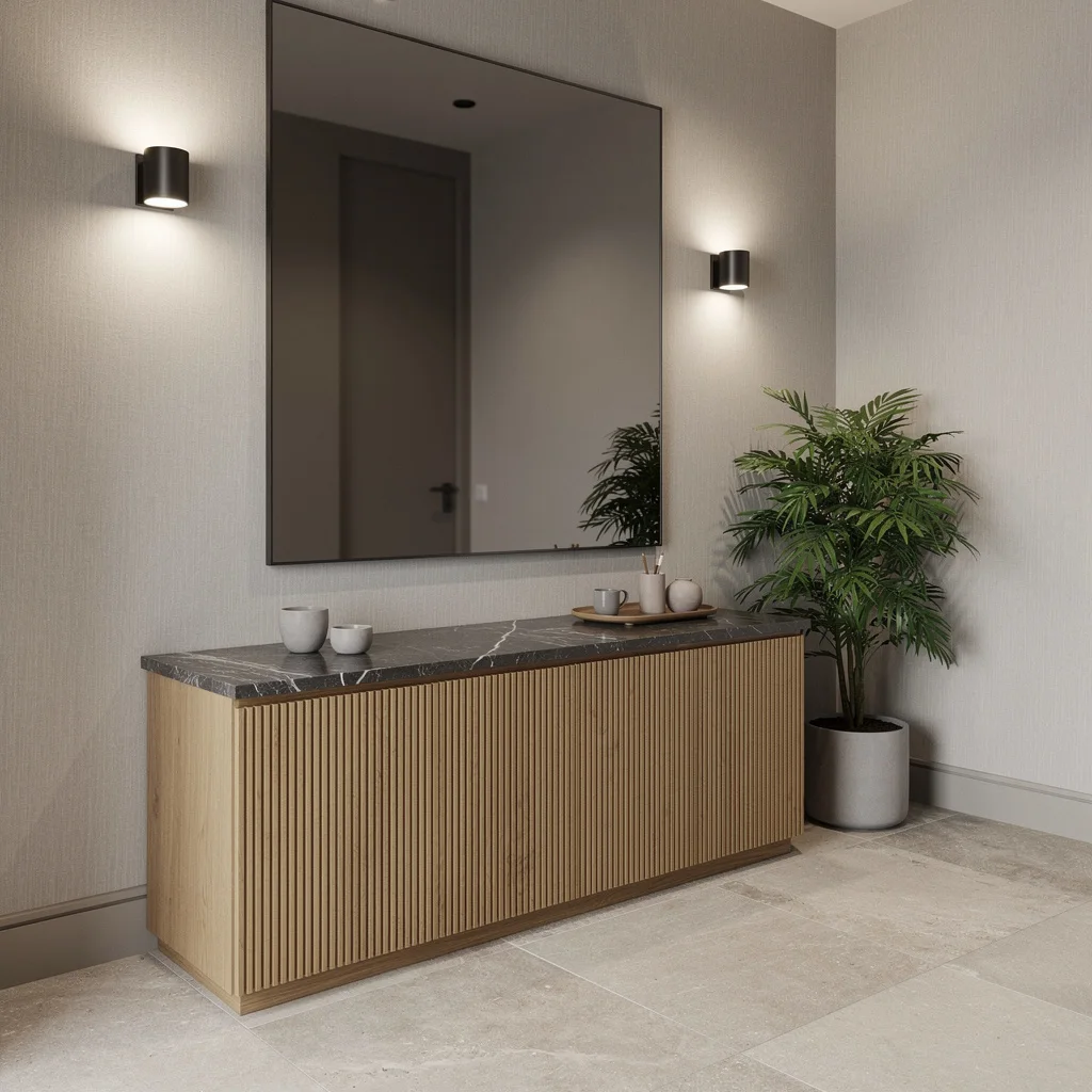 Oak Credenza With Quartz — Meet Your New Hallway Hero