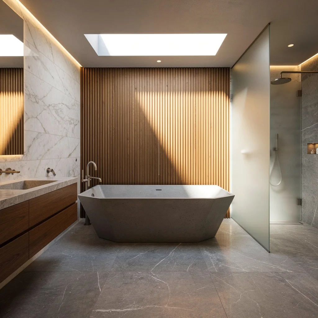 Pietra Grey, Fluted Walls, and Concrete: Ultra-Refined—No Hacks Allowed