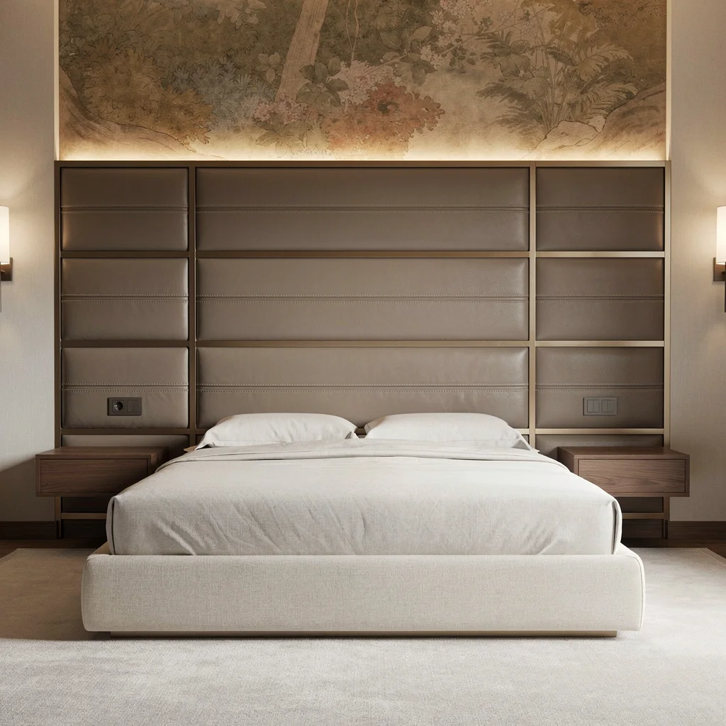 Leather Panel Wall: Chill Tactile Luxe Minus Cringe