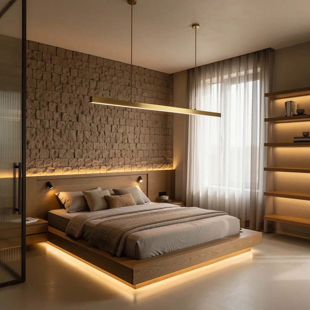 Modern Retreat: Matched Brass & Dramatic Daylight Control