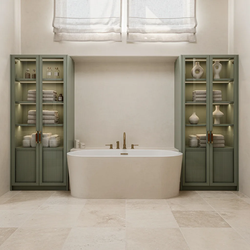 Fluted Glass Obsession: Eucalyptus Green Cabinet Hack