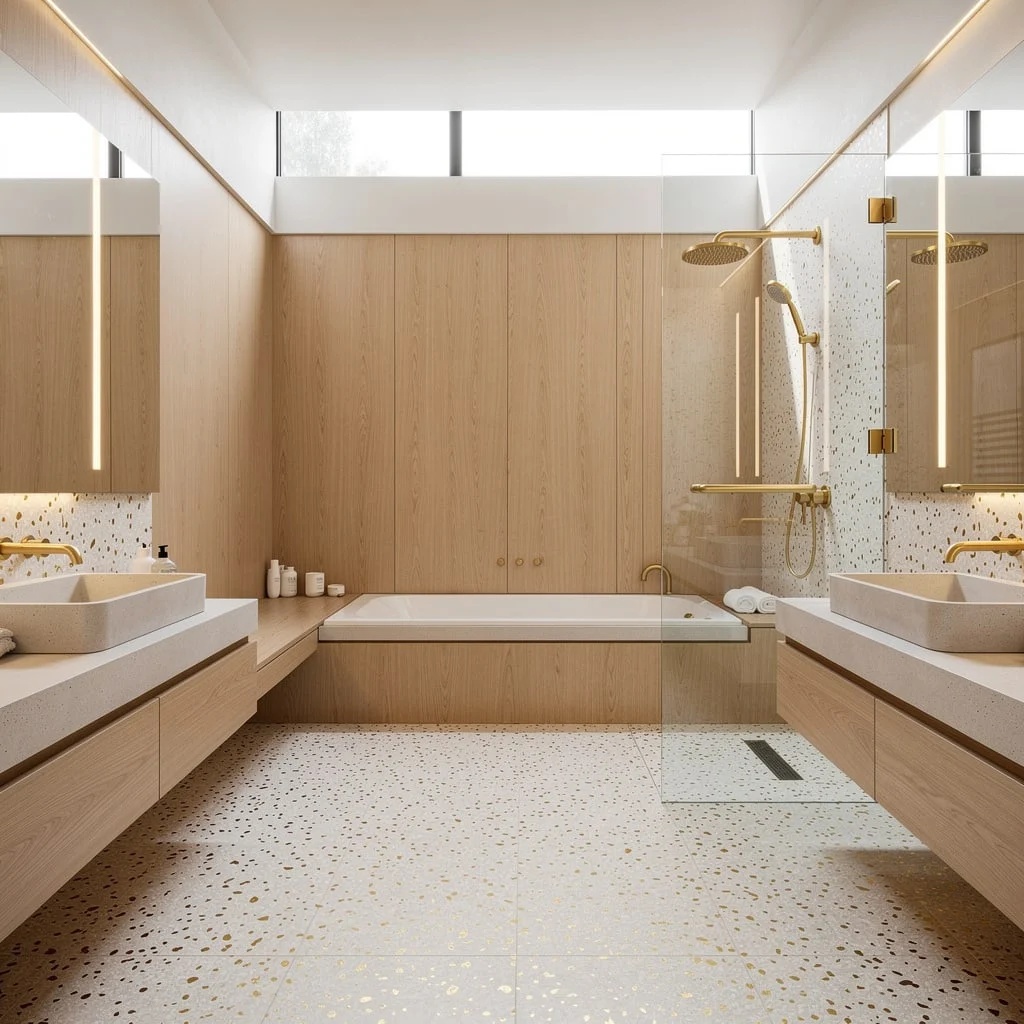 Terrazzo and Ash Paneling: The Vibe Is Airy, Not Antique