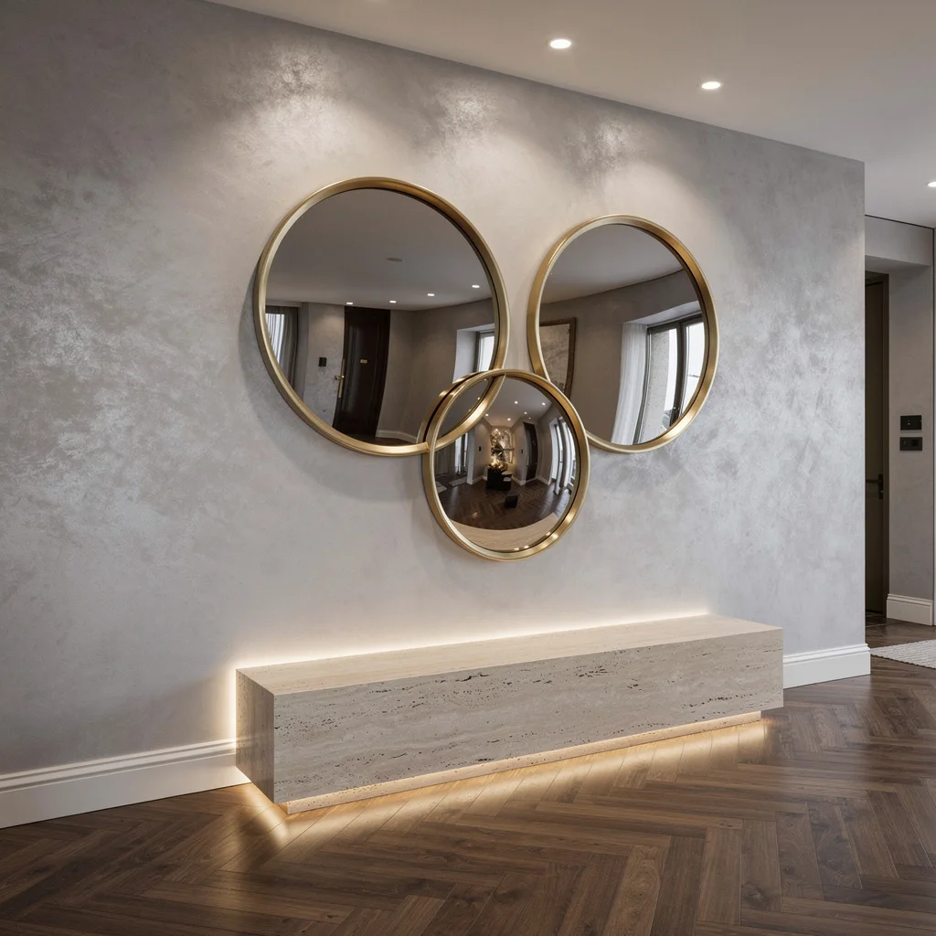 Venetian Plaster and Brass Mirrors—Hello, Bougie Arrival