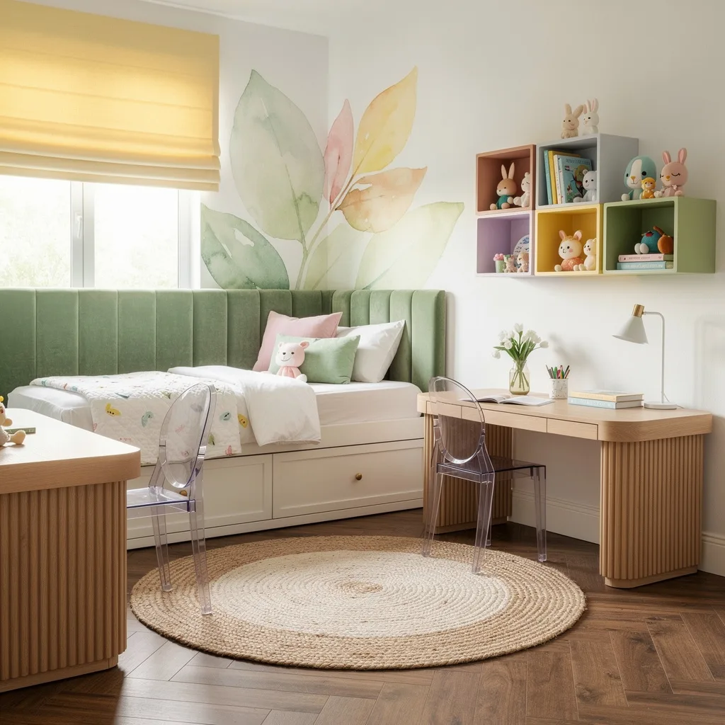 Watercolor Leaves Mural—Go Big, Then Go Organized or Go Home