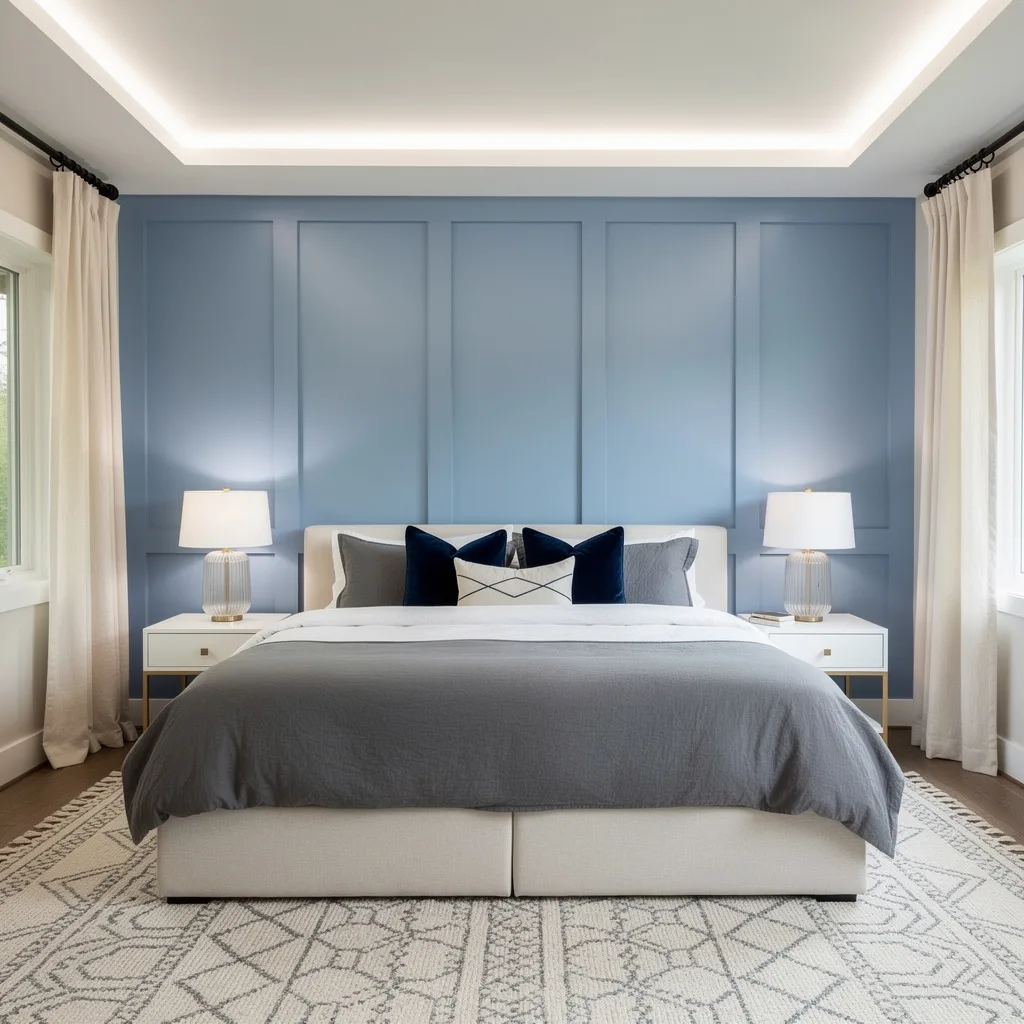 Powder Blue Board-and-Batten with Velvet: Level Up That Wall Game