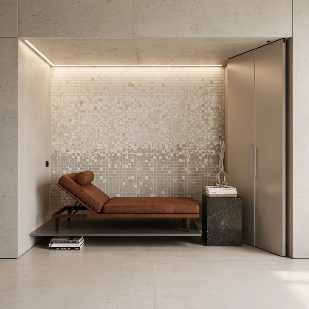 Hidden Oasis: Concrete, Nubuck, and Mosaic Moves