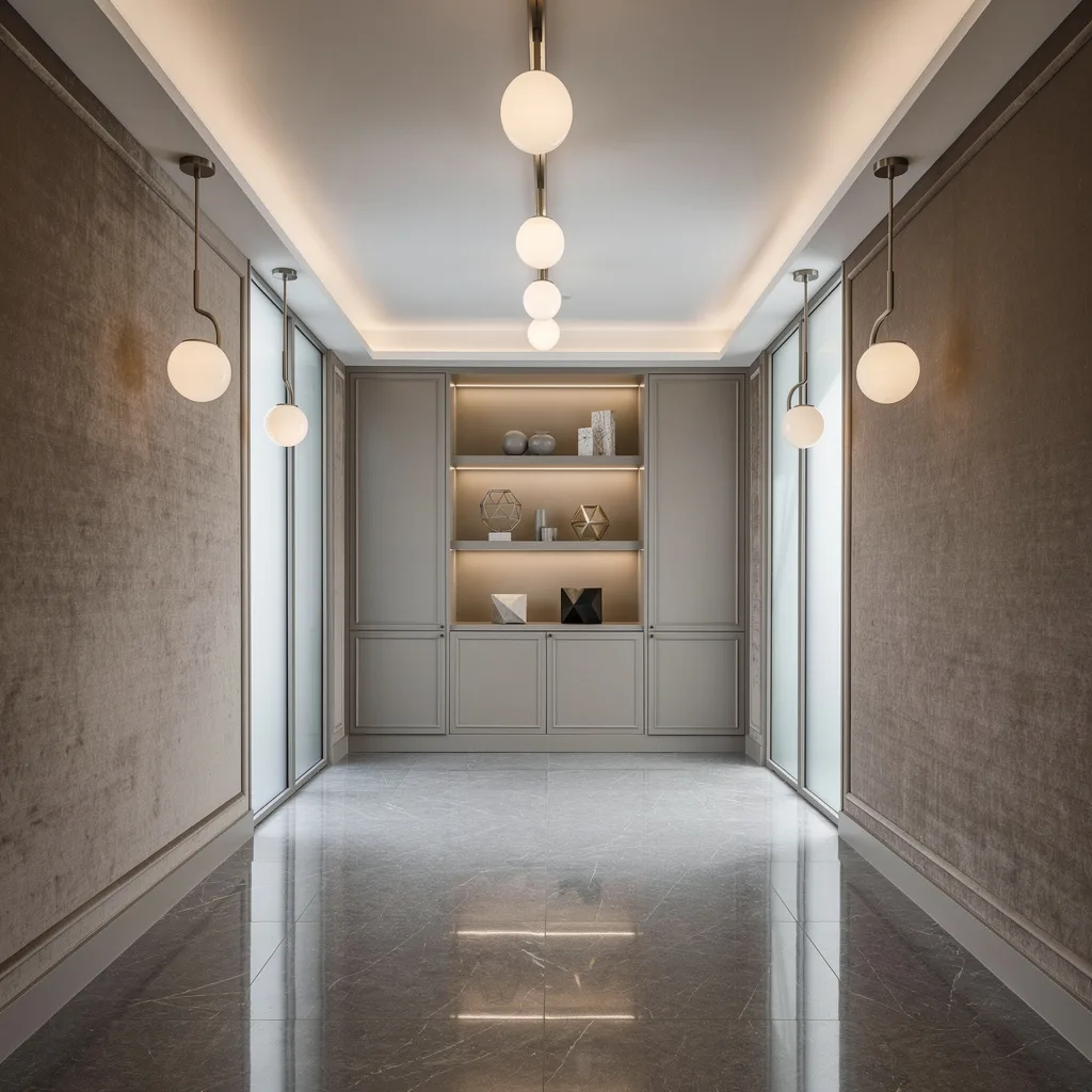 Marble Mood: Velvet Walls, Pendants, and Backlit Drama