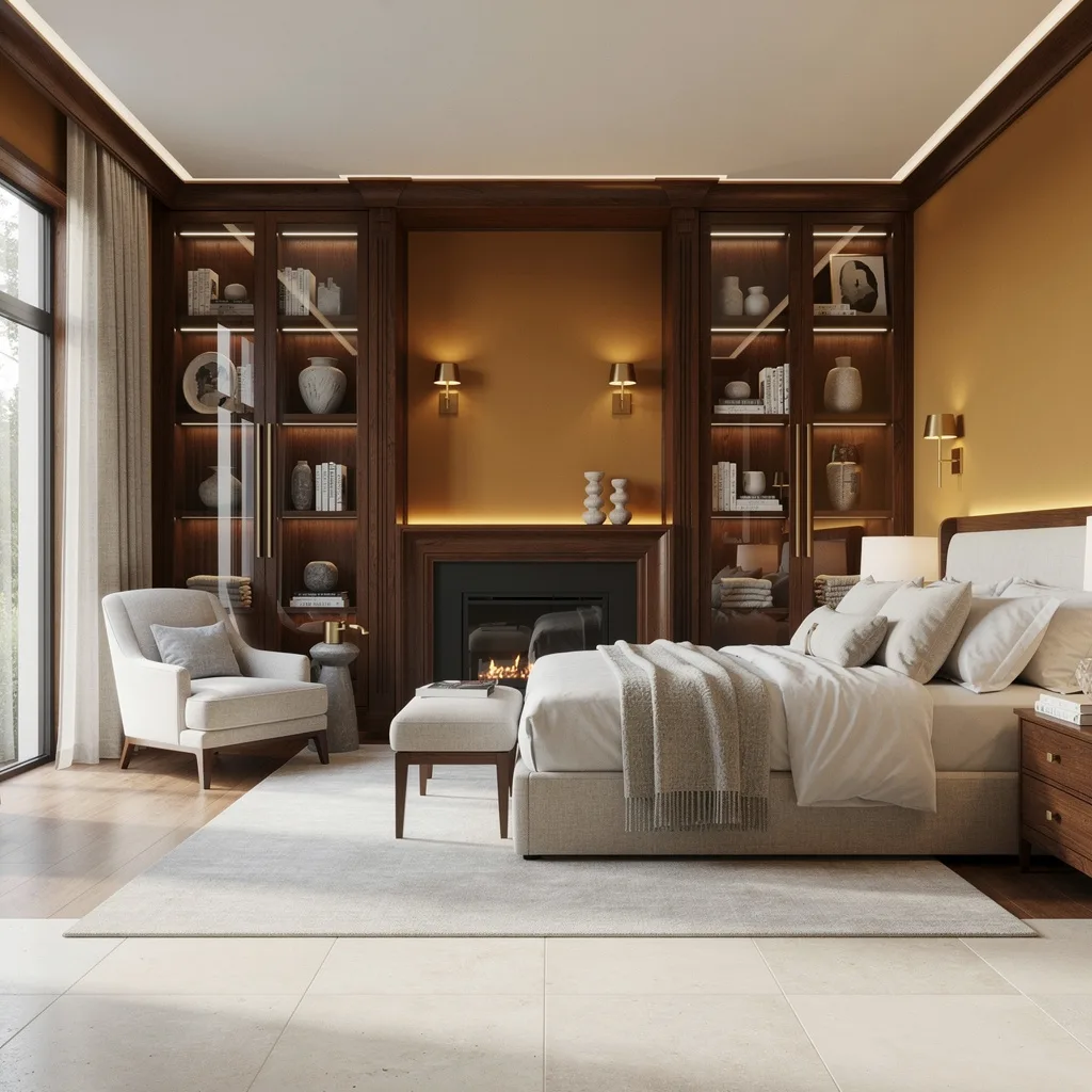 Cherry Wood Shelving: Fire Up Your Bedroom Luxury