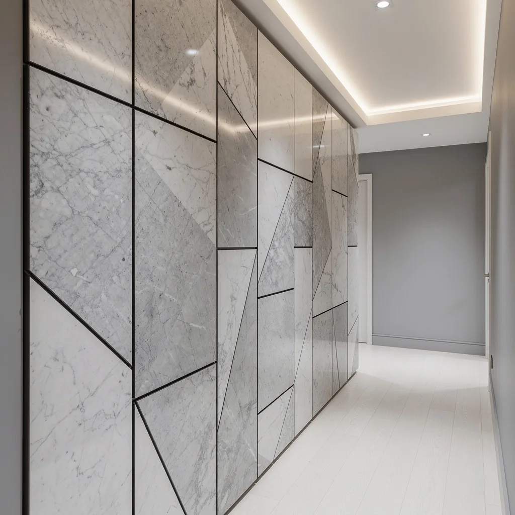 Channel Modern Gallery Chic with Marble Tiles and Steel