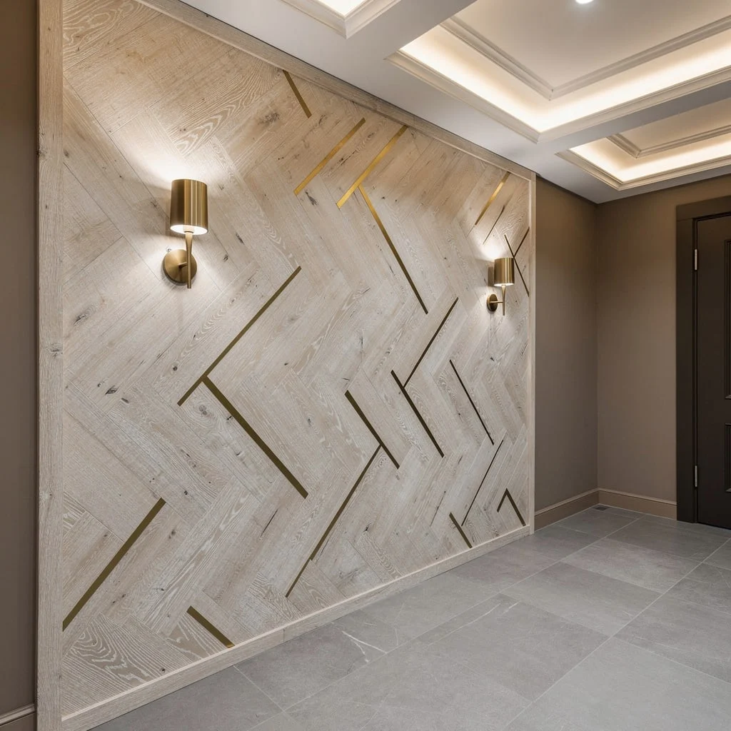 White Oak Herringbone and Brass—Heritage with Legit Modern Flex