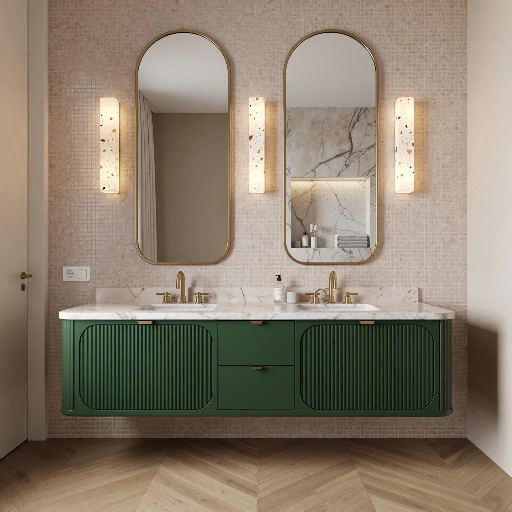 Green Dreams: Fluted Fronts & Rosa Levanto Marble