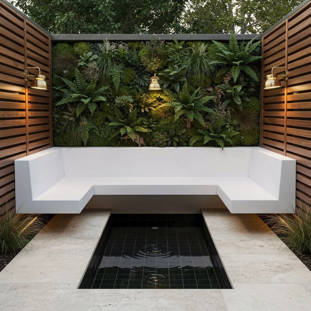 Fake a Million Dollar Oasis with One Bench and One Water Feature