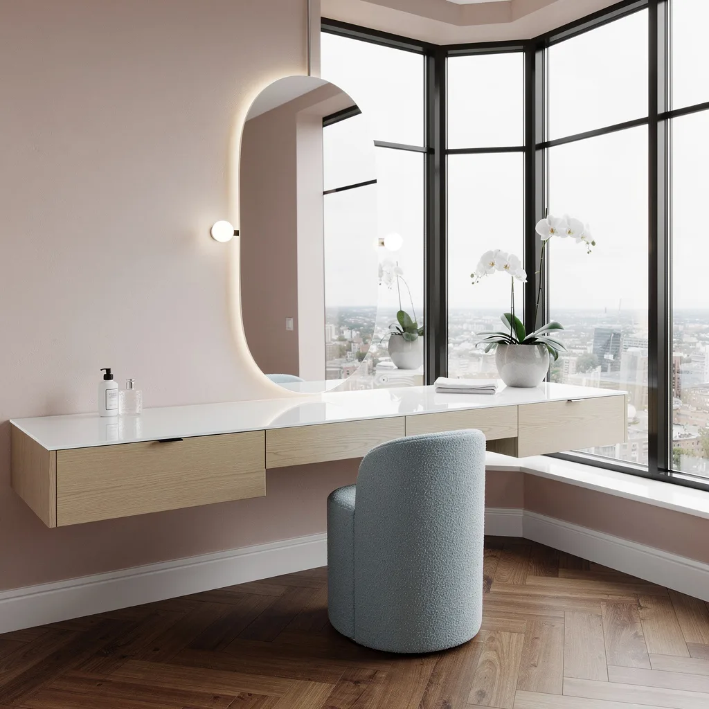 Scenic Glam: Bay Window Light Oak Extravaganza