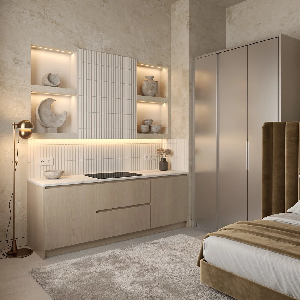 Art School Kitchenette: Ribbed But Refined