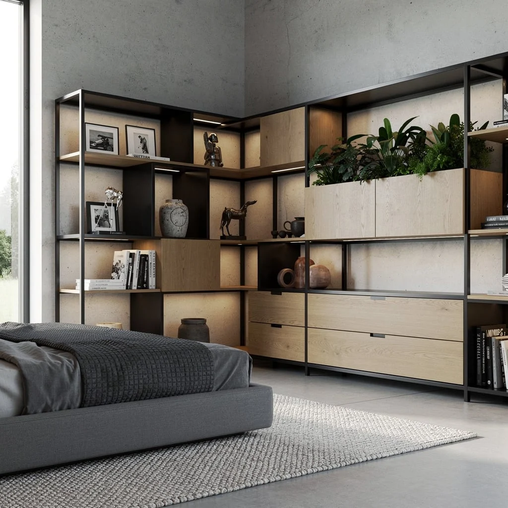 Geometric Black + Oak For Maximum Modern