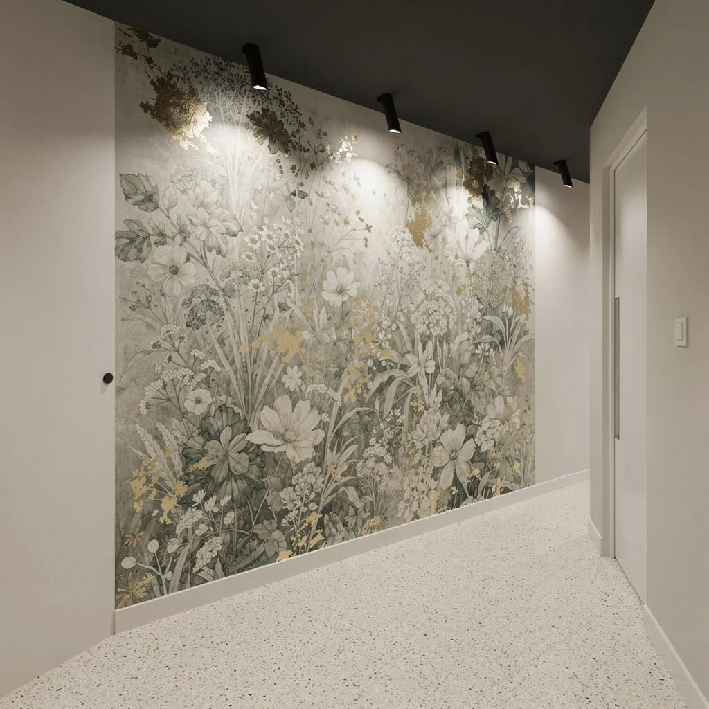 Botanical Mural Magic—Hand-Painted Luxe, Not Grandma’s Wallpaper