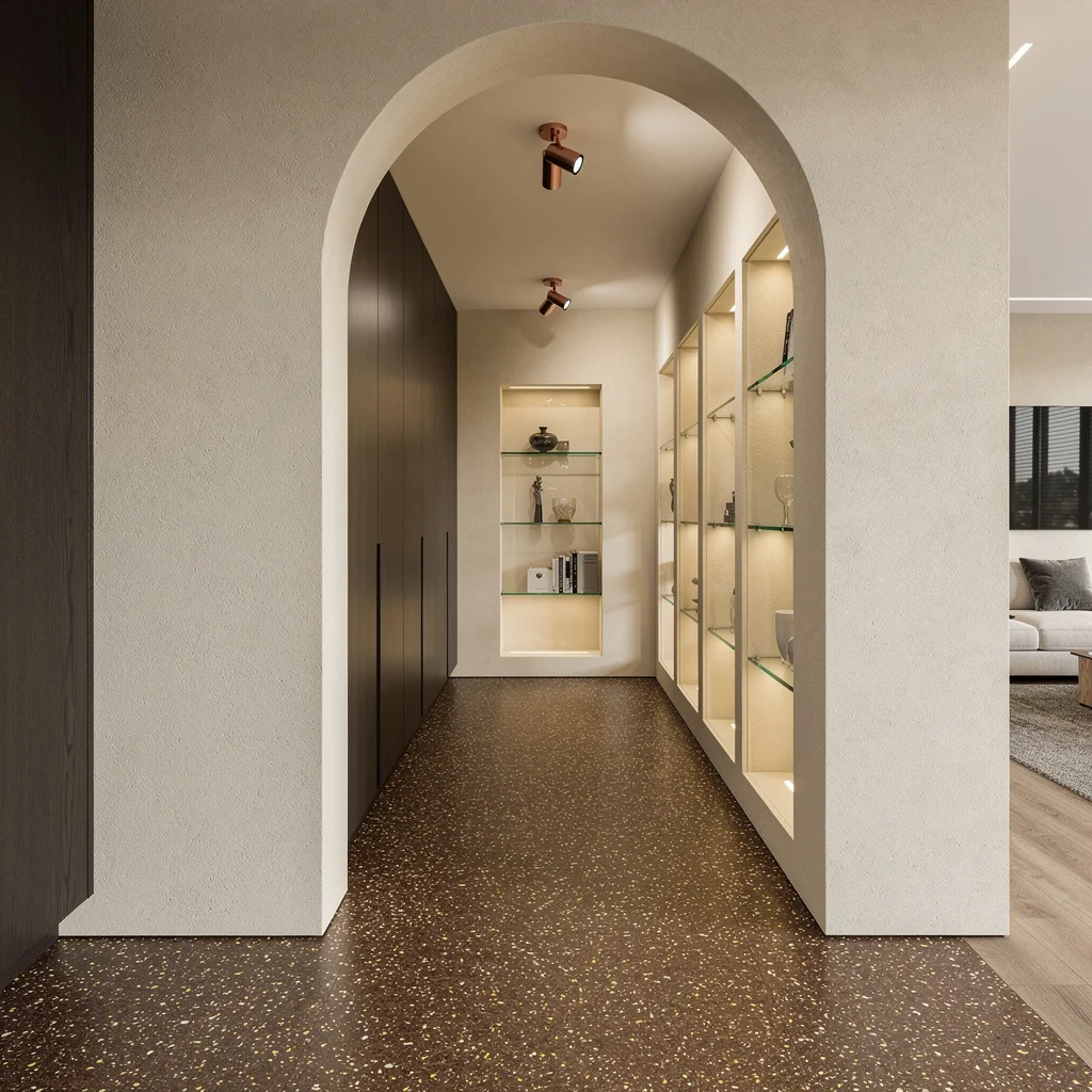 Upscale Understatement: Terrazzo and Wenge Wood