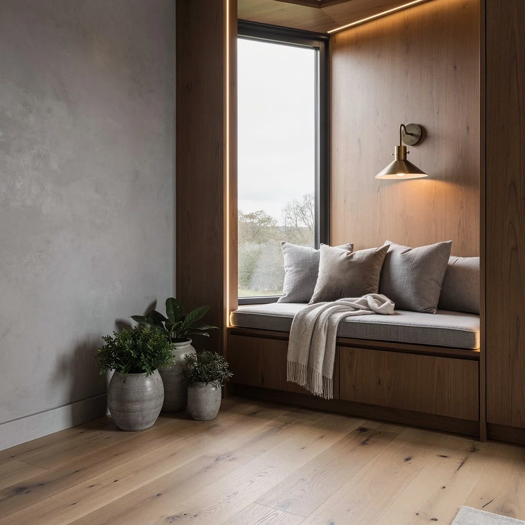 Upgrade Your Window Zone: Walnut, Cashmere, and Moody Lighting