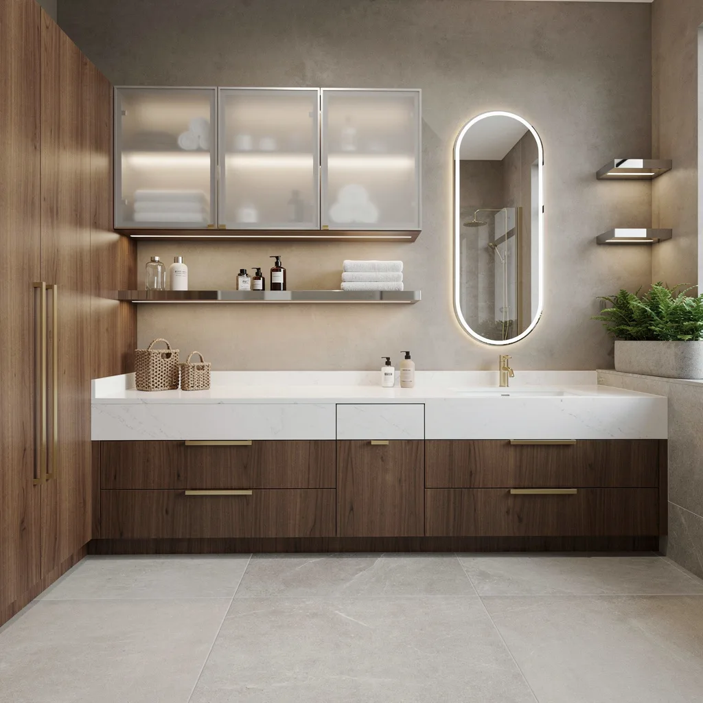 Go Wall-to-Wall or Go Home: Built-in Walnut Cabinetry