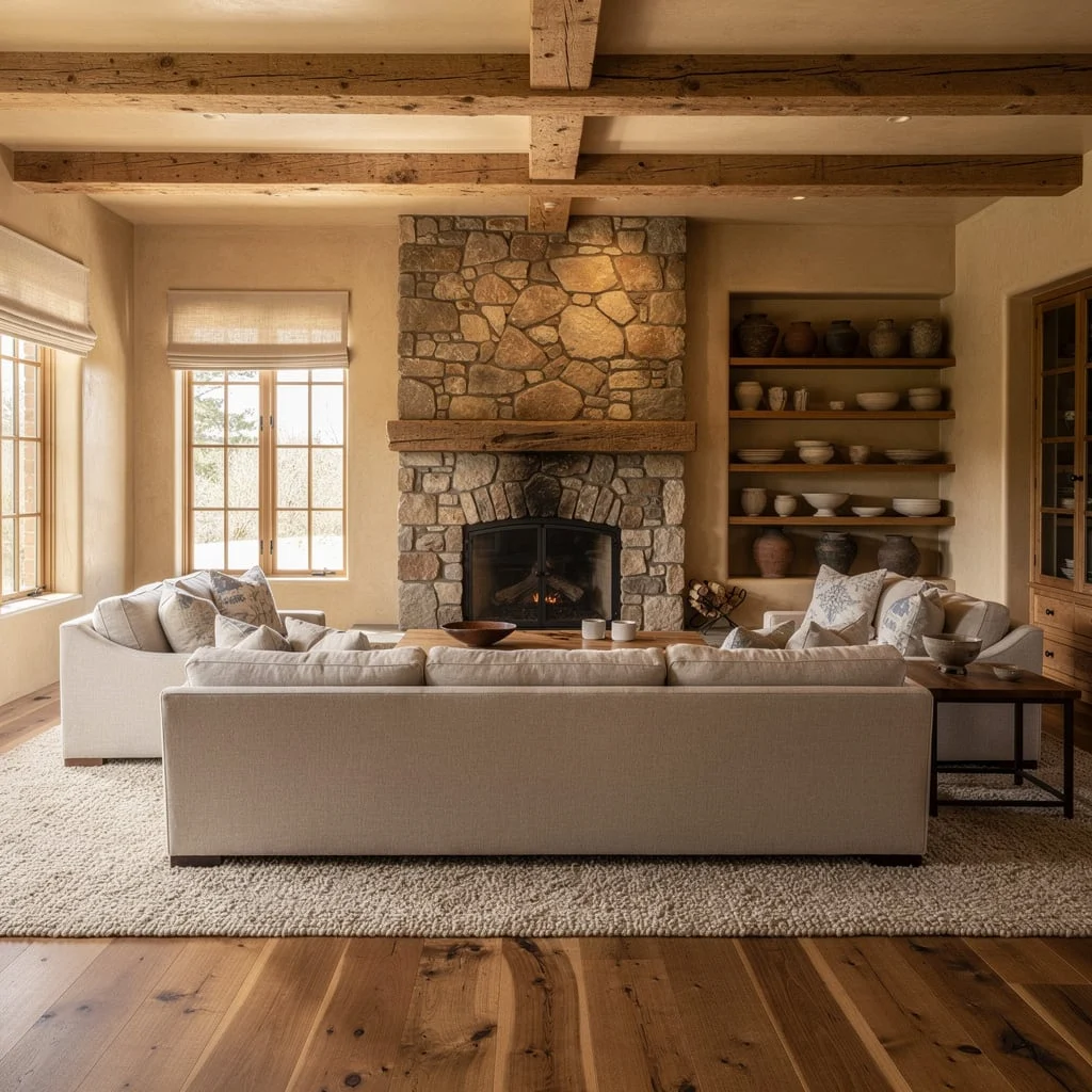 Go Luxe with River Rocks and Reclaimed Wood