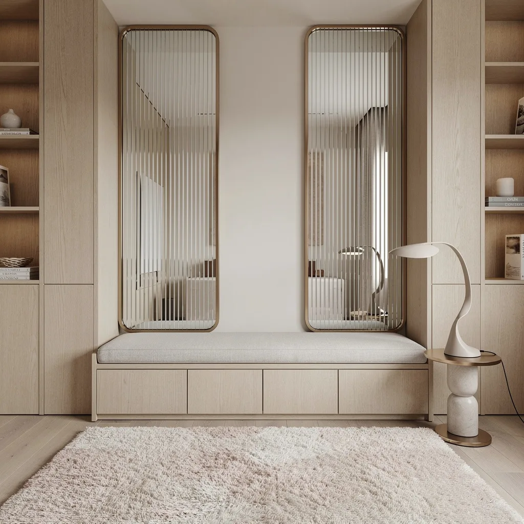 Double Down With Vertical Ribbed Glass Mirrors