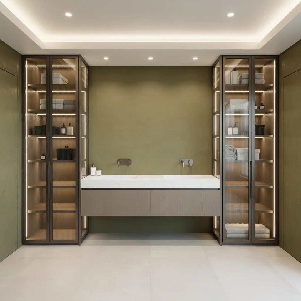 Slide to Hide: Gunmetal Frame & Reeded Glass Drama