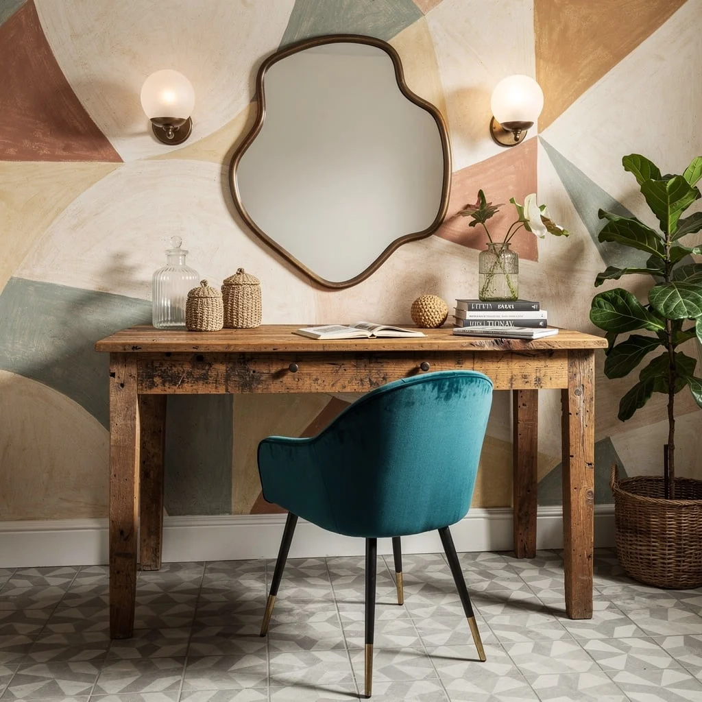 Eclectic Artistry: Reclaimed Timber and Painted Personality