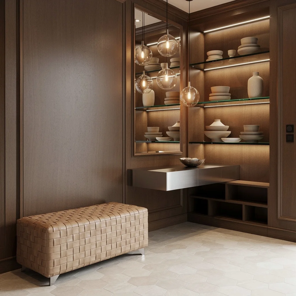 Mocha Paneling and Titanium: Cozy Grown-Up Energy