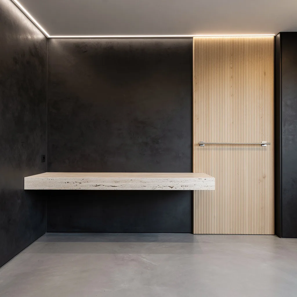 Embrace Moody Minimalism: Travertine and Microcement FTW