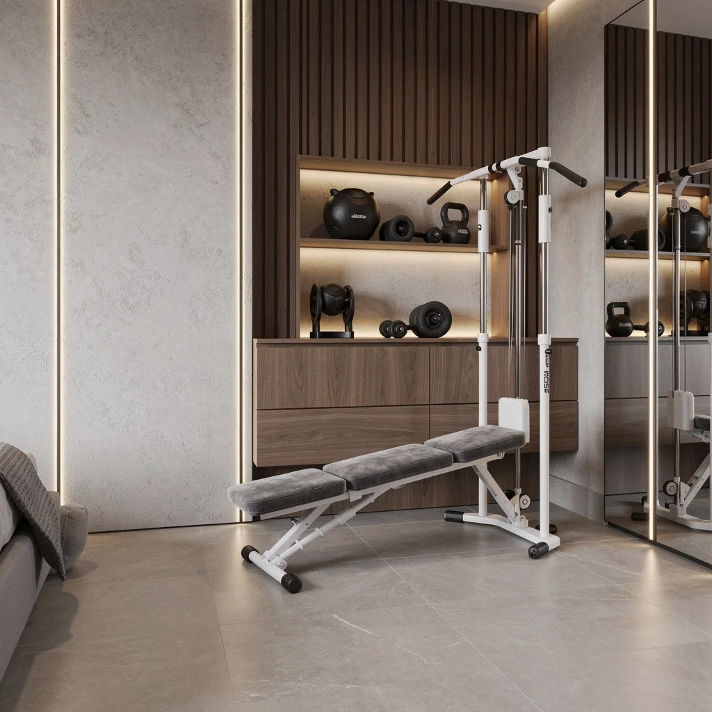 Porcelain, Walnut, and Modular—Gym That Actually Blends In