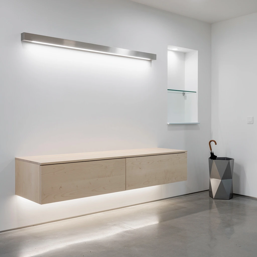 Birch Floating Cabinet—Light, Bright, NO Boring