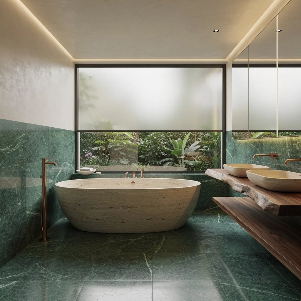 Emerald Glam: Green Marble & Copper Flash