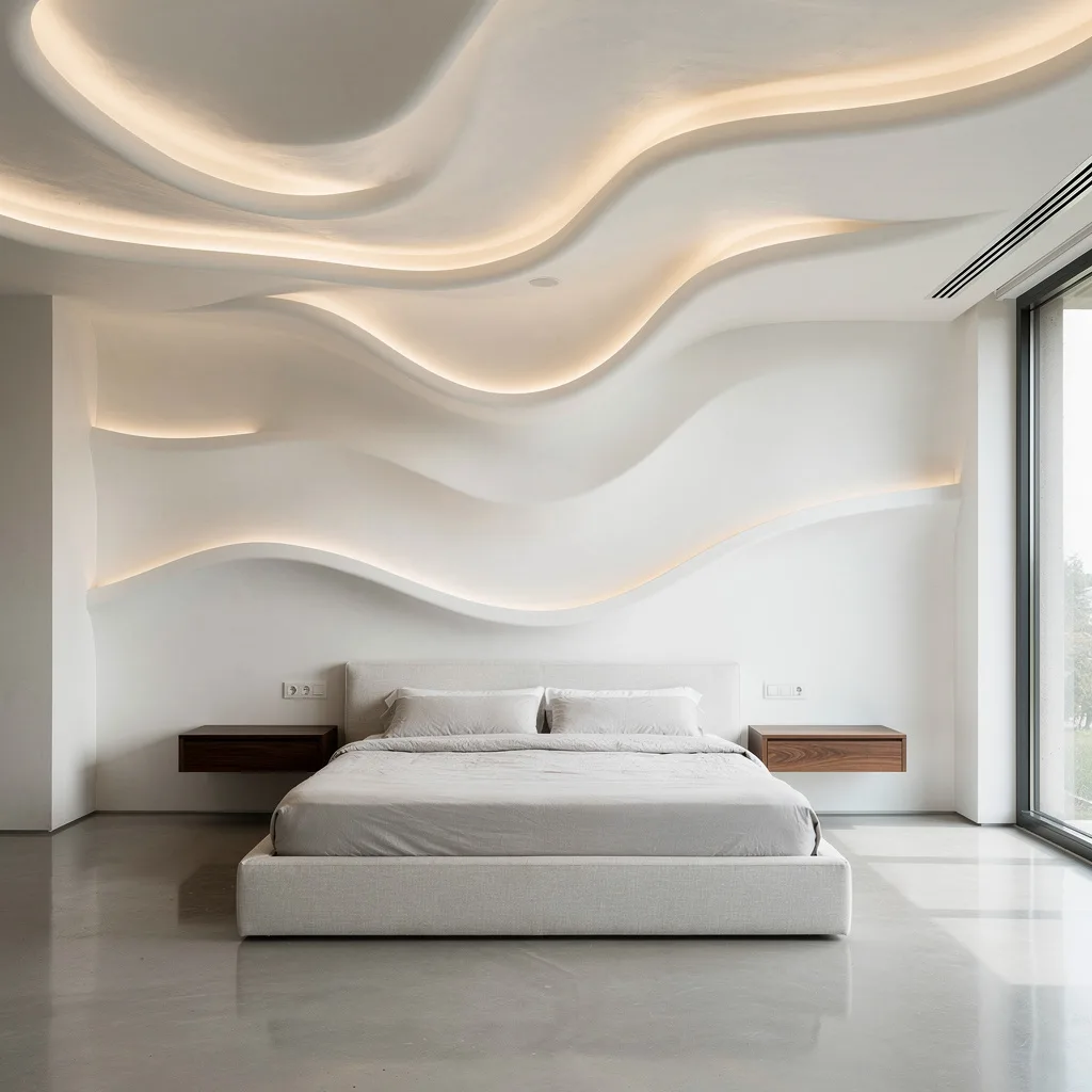 Wavy Plaster Ceilings: Ride the Minimalist Surf