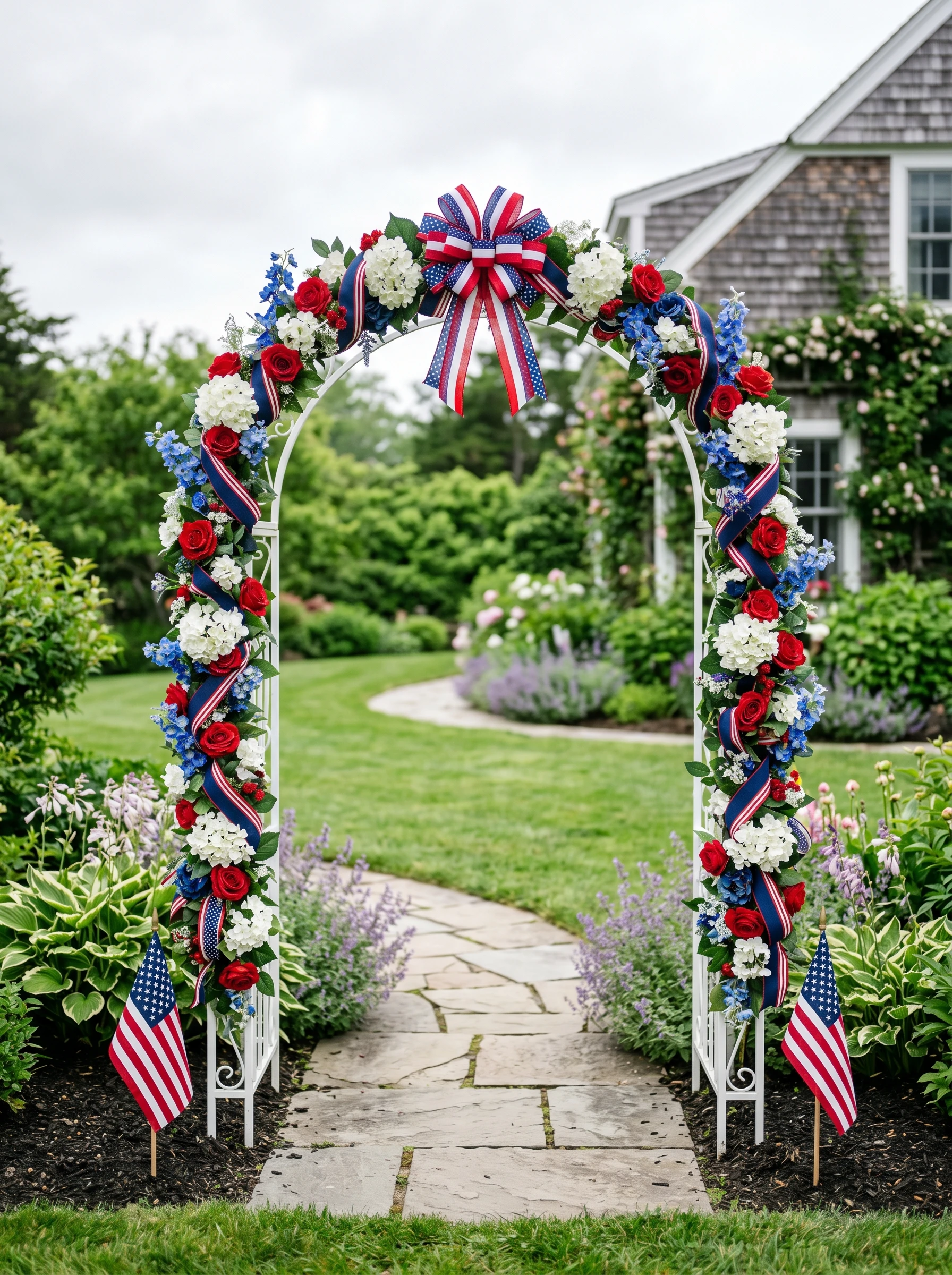Picket Fence Patriotic Garden
