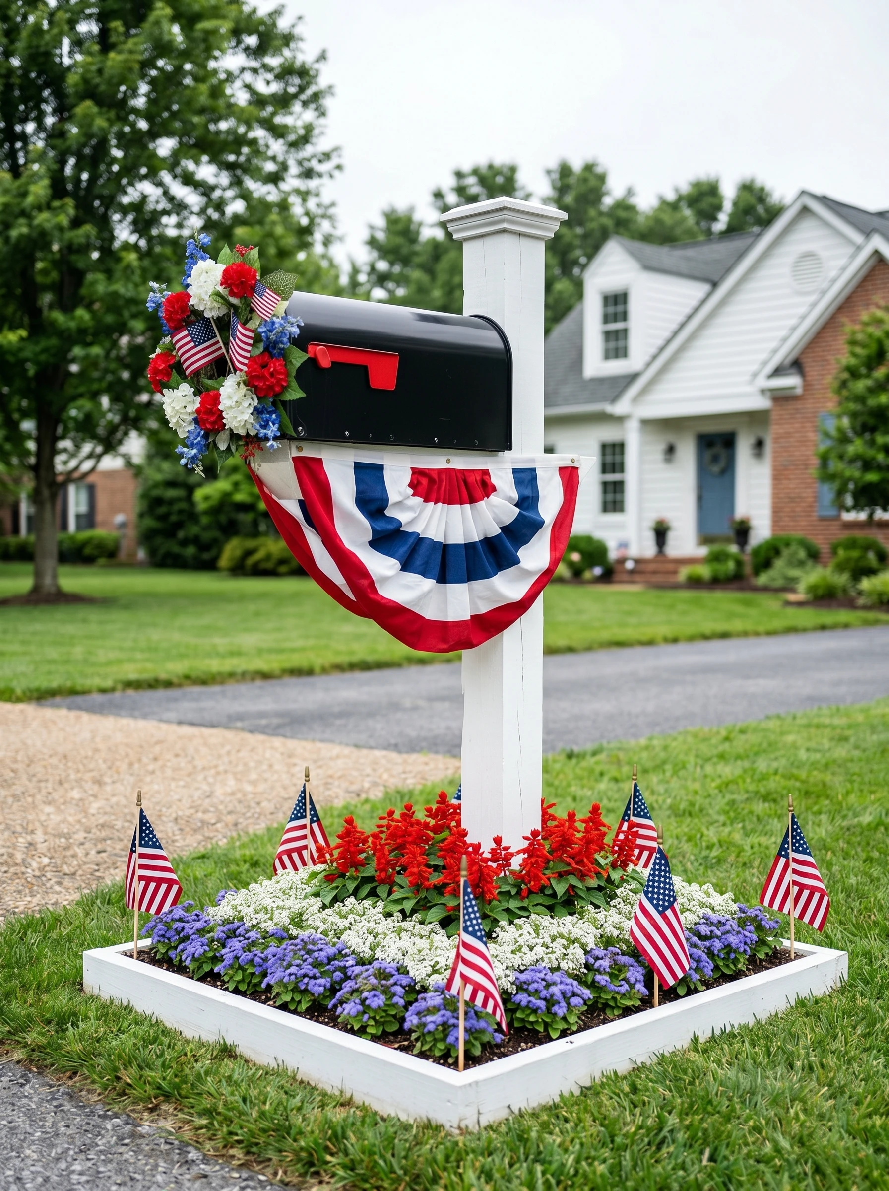 Mailbox Post With Square Garden Bed