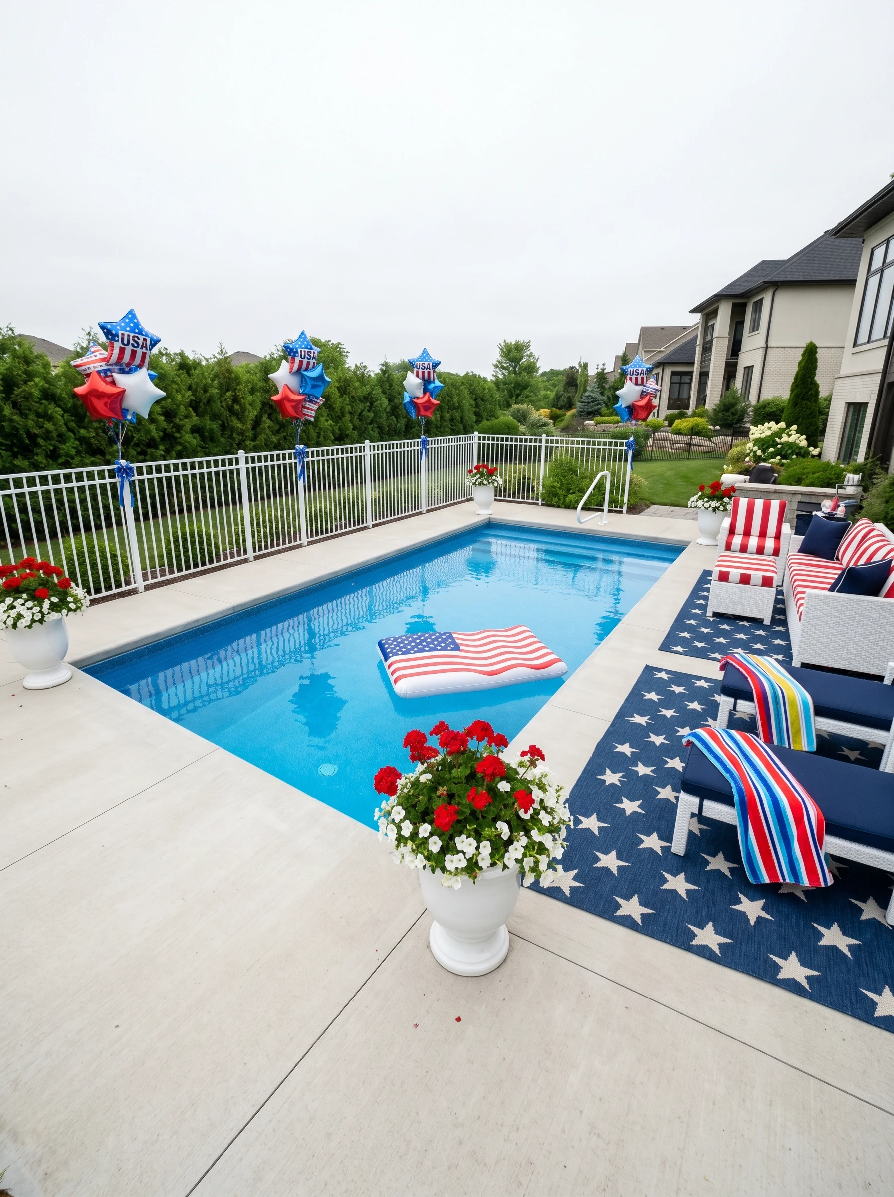 Patriotic Pool Setup