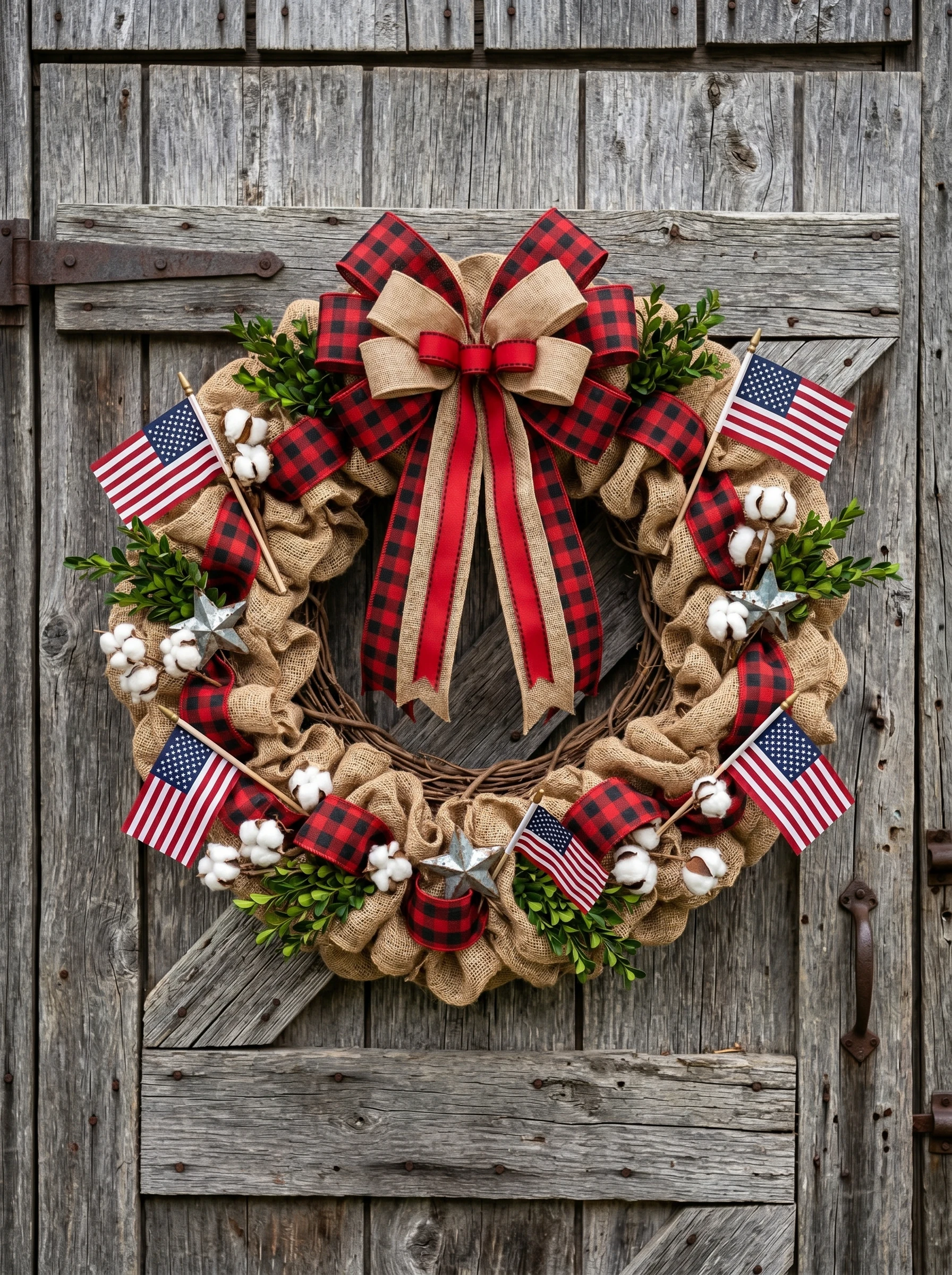 Burlap and Buffalo Check Farmhouse