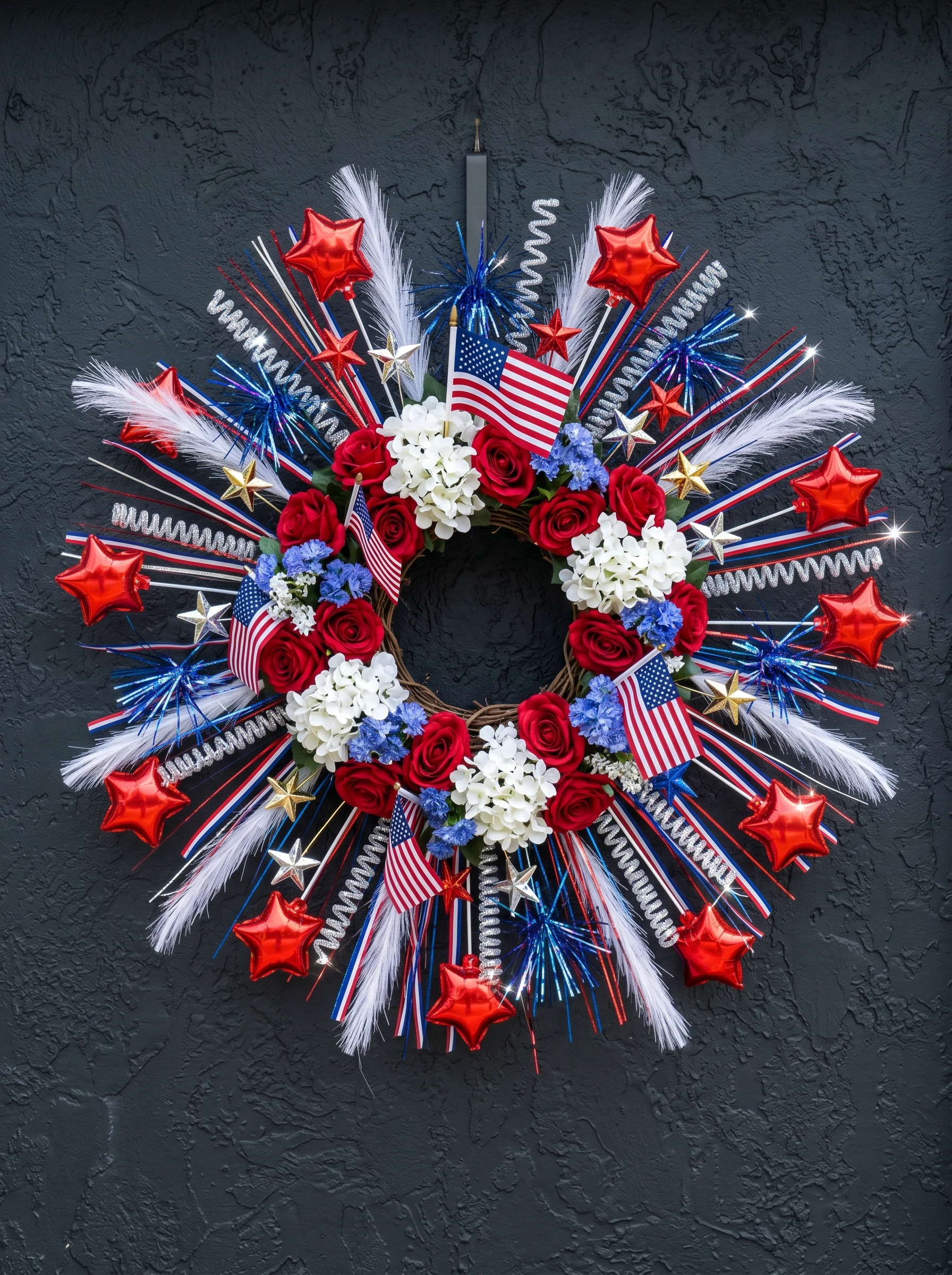 Fireworks Sunburst Wreath