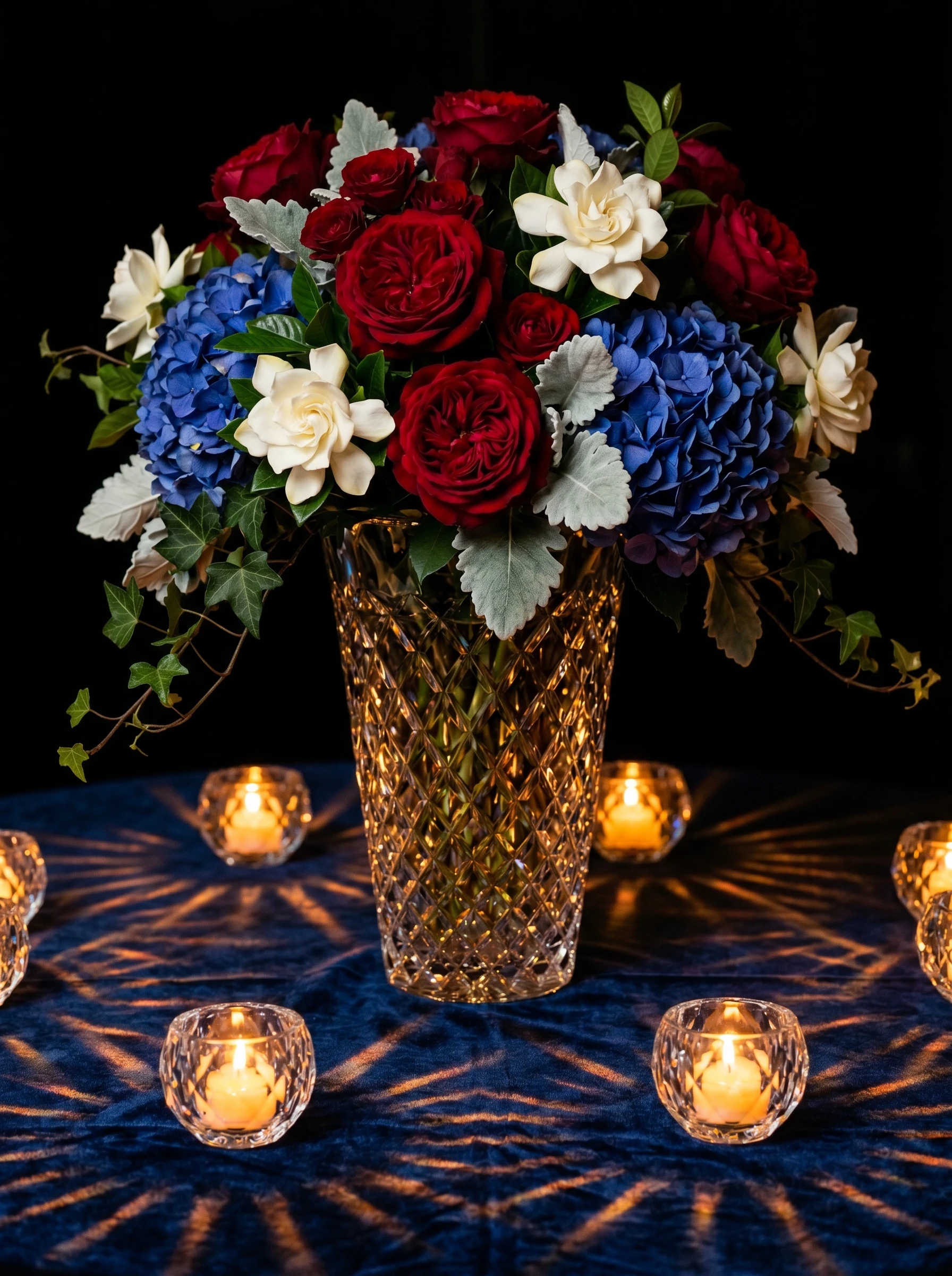 Crystal Vase with Votives