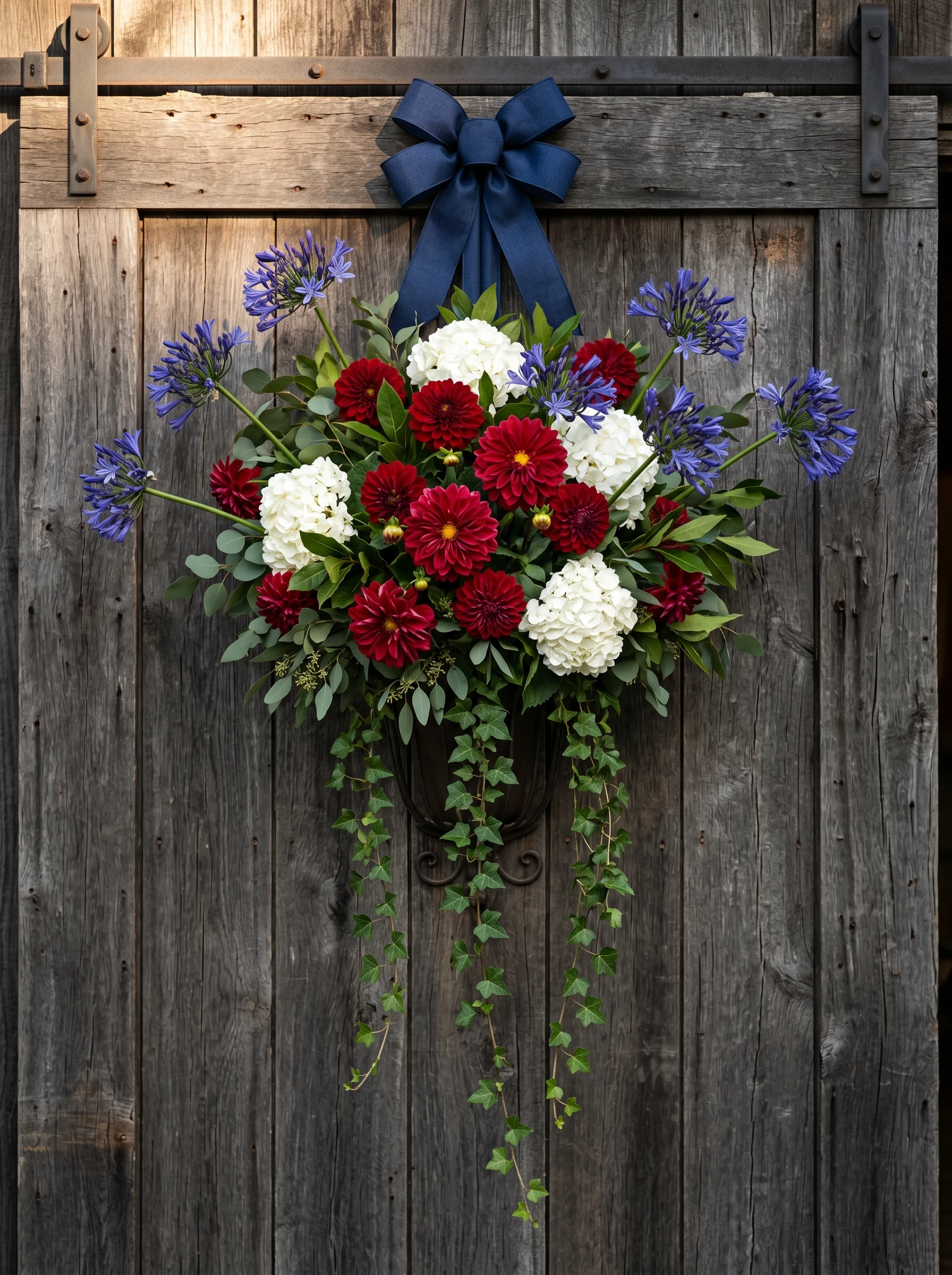 Wall-Mounted Barn Door Basket