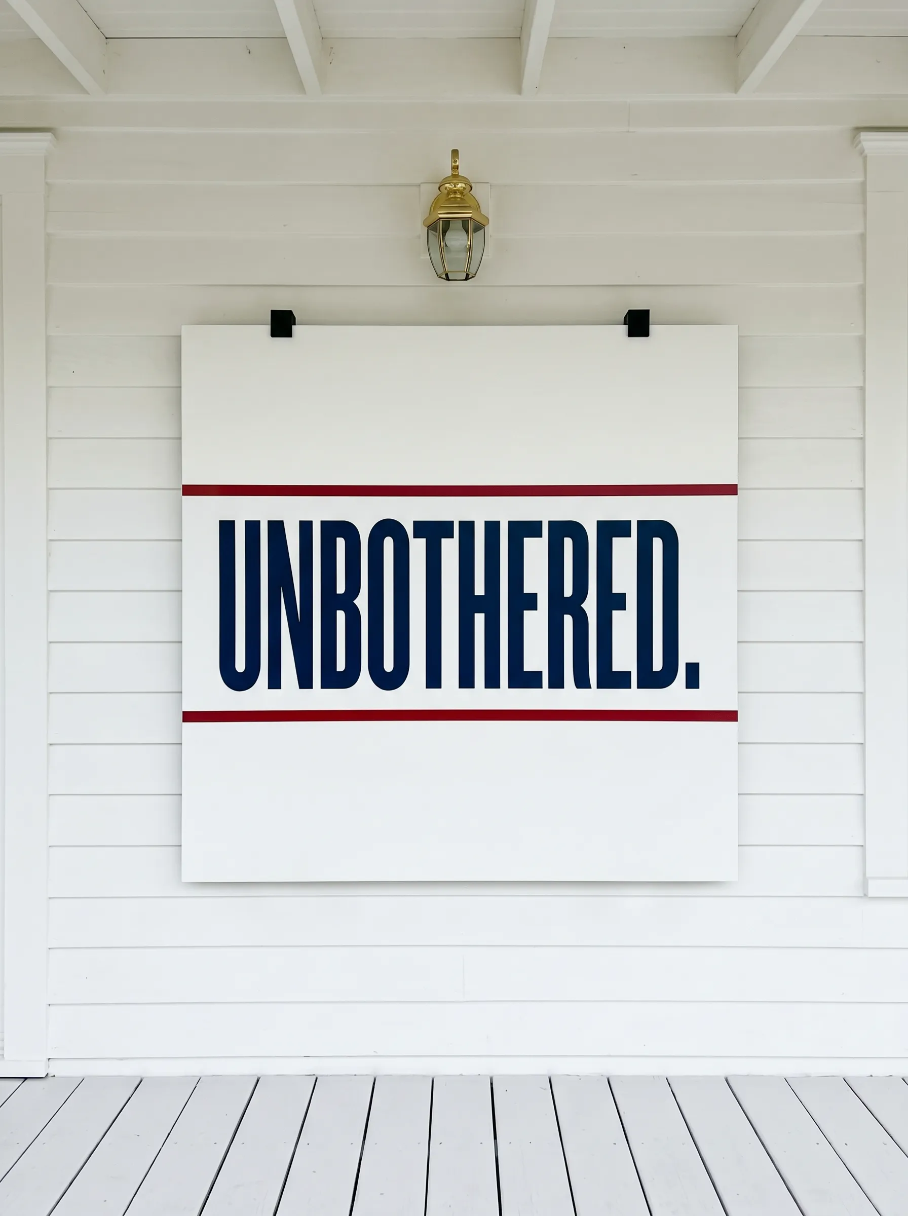 The Large Format Horizontal White Panel with Red Rule Lines